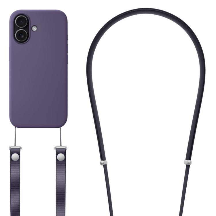 クロスボディ模造ナイロン磁気液体ポップアップアニメーション液体シリコンスマホケース、iPhone 17 Pro Max用、iPhone 17 Pro用、iPhone 17用
