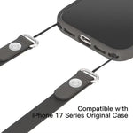 クロスボディ模造ナイロン磁気液体ポップアップアニメーション液体シリコンスマホケース、iPhone 17 Pro Max用、iPhone 17 Pro用、iPhone 17用