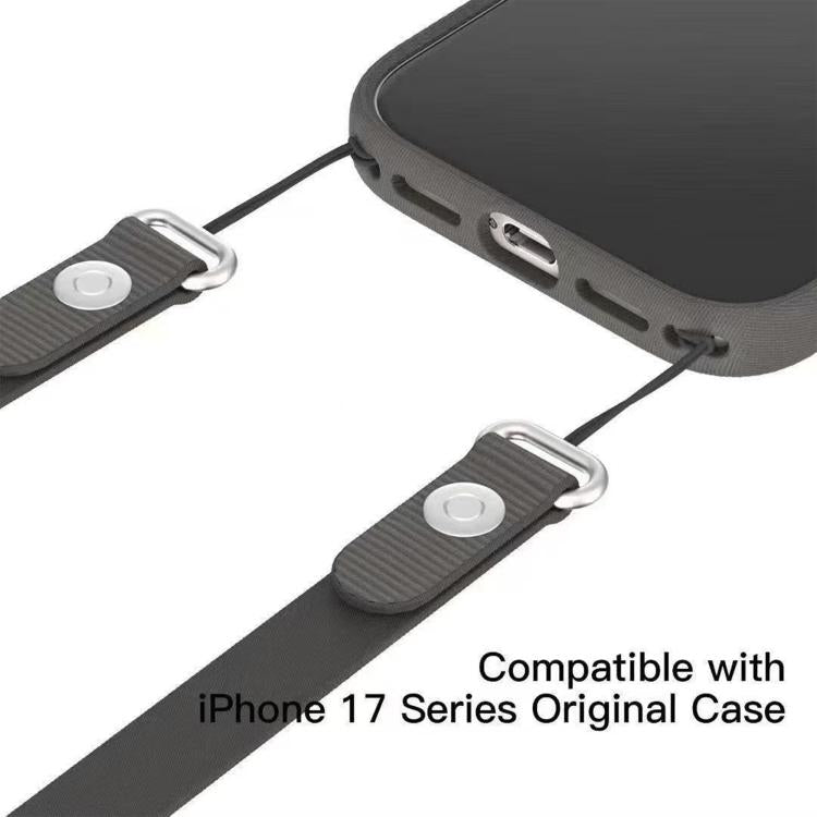 クロスボディ模造ナイロン磁気液体ポップアップアニメーション液体シリコンスマホケース、iPhone 17 Pro Max用、iPhone 17 Pro用、iPhone 17用