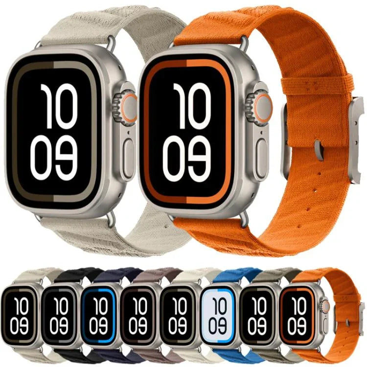 スタイルH ツイルナイロンウォッチバンド、Apple Watch 46mm / 49mm / 45mm / 44mm用、Apple Watch 42mm / 41mm / 40mm / 38mm用