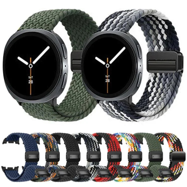 マグネティックスナップ伸縮ナイロン編みウォッチバンド、Samsung Galaxy Watch8 / Watch8 Classic用