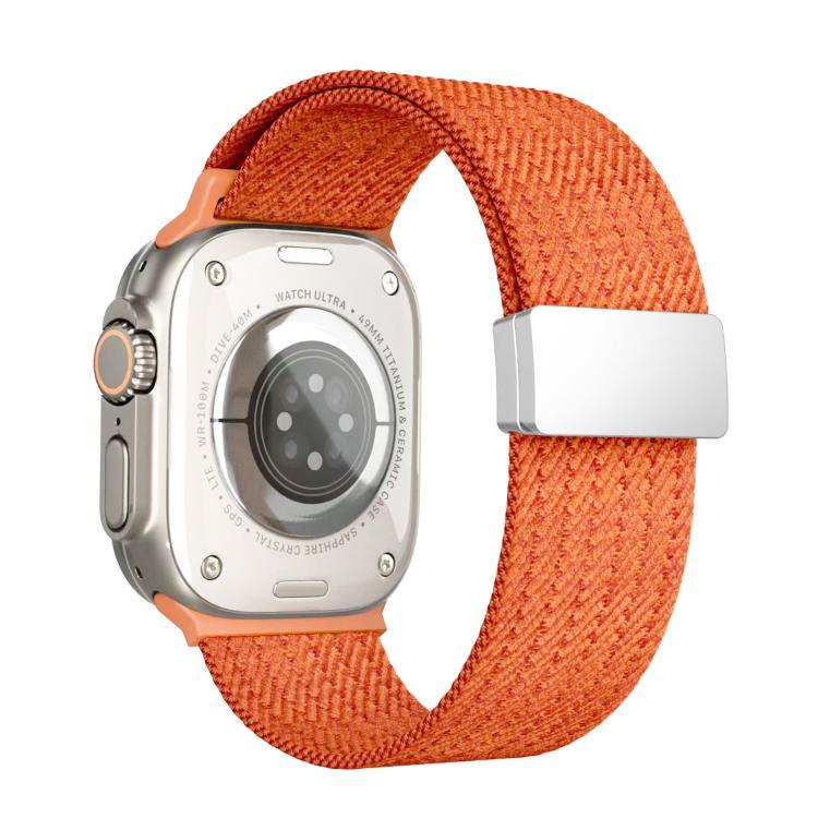 単色マグネットスナップ4本編みエラスティックナイロンウォッチバンド、Apple Watch 46mm / 49mm / 45mm / 44mm用、Apple Watch 42mm / 41mm / 40mm / 38mm用