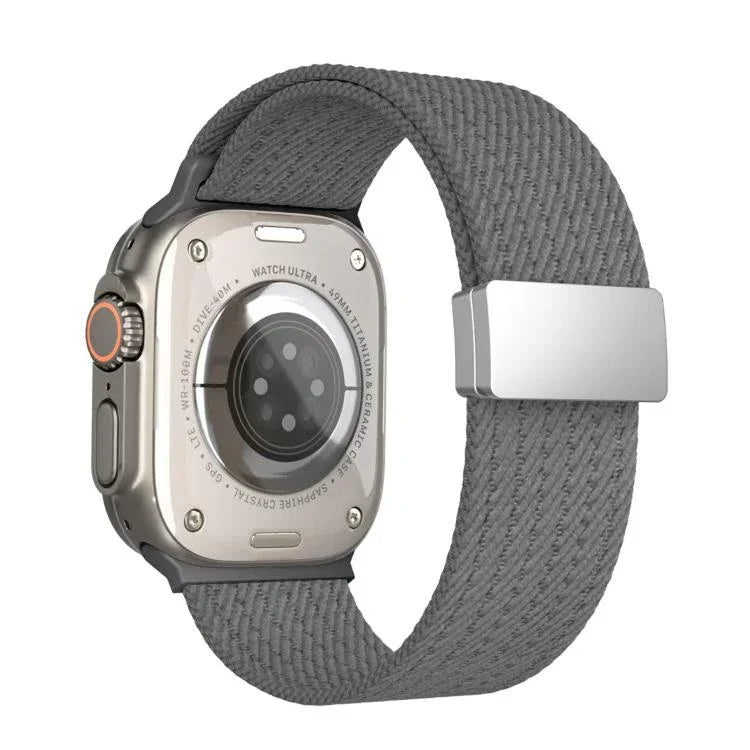 単色マグネットスナップ4本編みエラスティックナイロンウォッチバンド、Apple Watch 46mm / 49mm / 45mm / 44mm用、Apple Watch 42mm / 41mm / 40mm / 38mm用