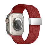 単色マグネットスナップ4本編みエラスティックナイロンウォッチバンド、Apple Watch 46mm / 49mm / 45mm / 44mm用、Apple Watch 42mm / 41mm / 40mm / 38mm用