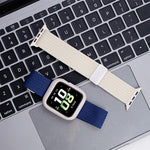 単色マグネットスナップ4本編みエラスティックナイロンウォッチバンド、Apple Watch 46mm / 49mm / 45mm / 44mm用、Apple Watch 42mm / 41mm / 40mm / 38mm用