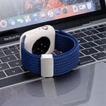 単色マグネットスナップ4本編みエラスティックナイロンウォッチバンド、Apple Watch 46mm / 49mm / 45mm / 44mm用、Apple Watch 42mm / 41mm / 40mm / 38mm用