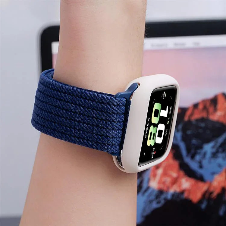 単色マグネットスナップ4本編みエラスティックナイロンウォッチバンド、Apple Watch 46mm / 49mm / 45mm / 44mm用、Apple Watch 42mm / 41mm / 40mm / 38mm用