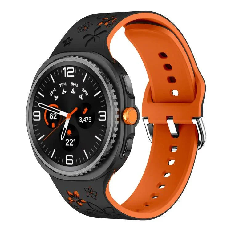 二色彫刻シリコンウォッチバンド、Samsung Galaxy Watch8 / Watch8 Classic用