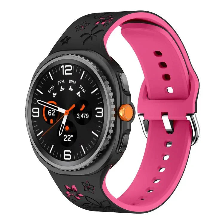 二色彫刻シリコンウォッチバンド、Samsung Galaxy Watch8 / Watch8 Classic用