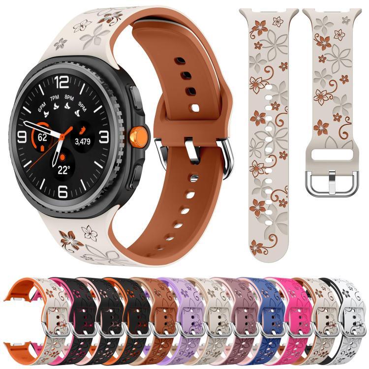 二色彫刻シリコンウォッチバンド、Samsung Galaxy Watch8 / Watch8 Classic用