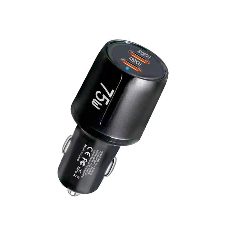 TE-P66 75W Type-C x 2 PD45W デュアルポート急速充電車載充電器、TE-P66