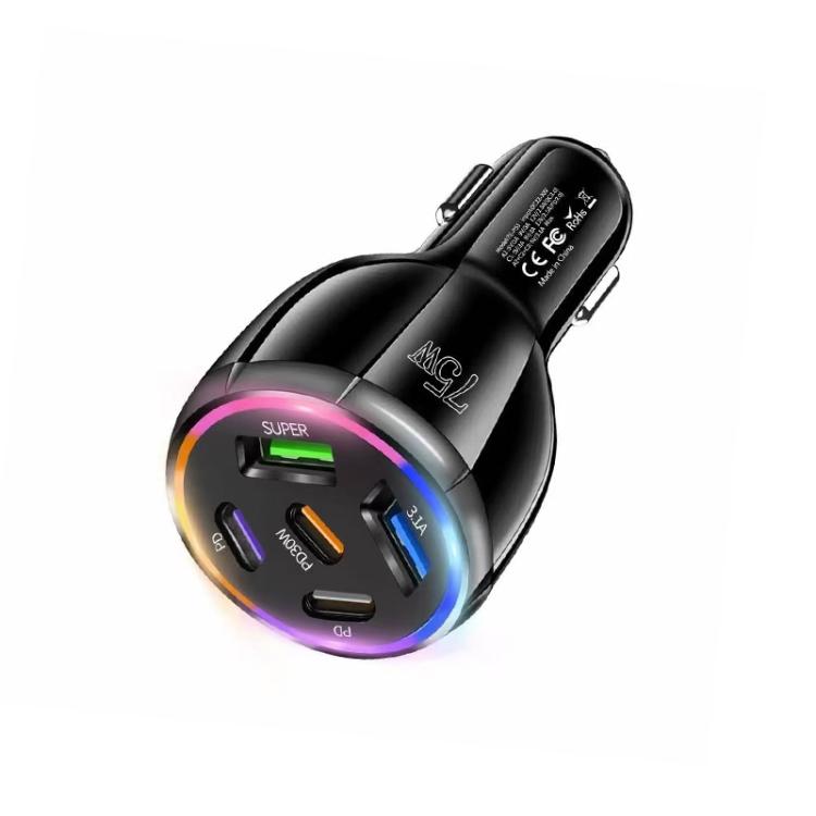 TE-P51 75W USB-C x 3 + USB x 2 Multi Port Car Charger, TE-P51