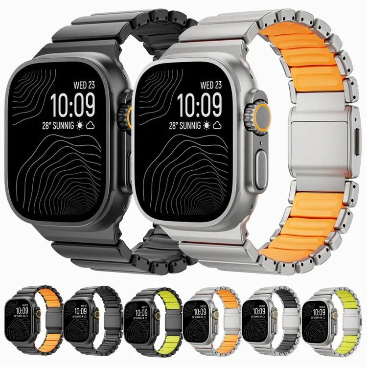 Norman 磁気バックル チタンメタルウォッチバンド、Apple Watch 46mm / 49mm / 45mm / 44mm用