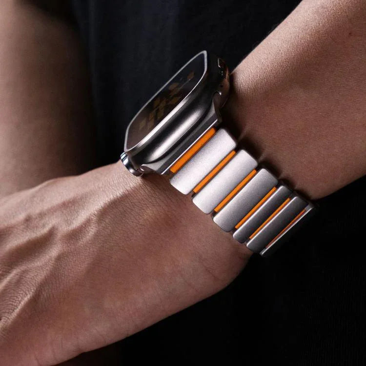 Norman 磁気バックル チタンメタルウォッチバンド、Apple Watch 46mm / 49mm / 45mm / 44mm用
