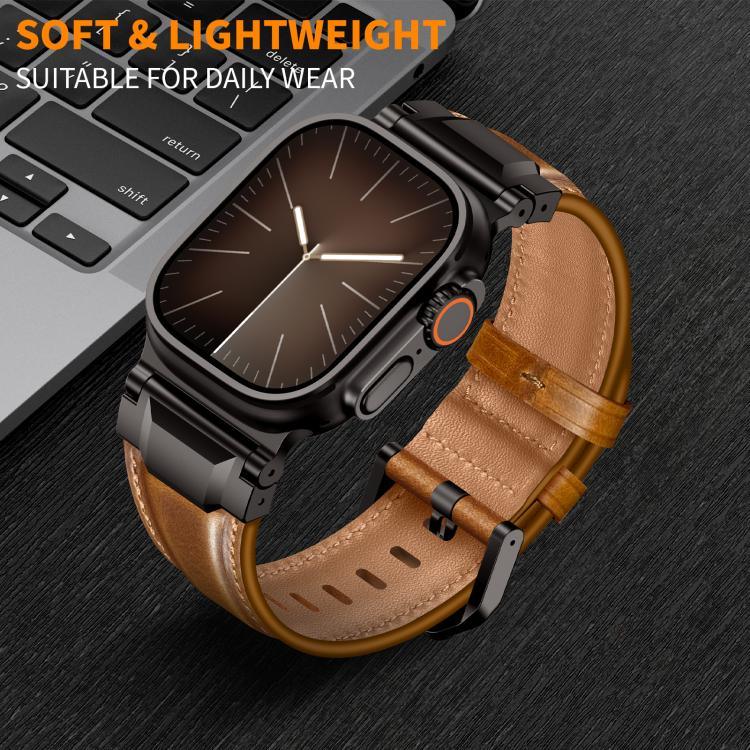 アーマースタイル レザーウォッチバンド、Apple Watch 46mm / 49mm / 45mm / 44mm用