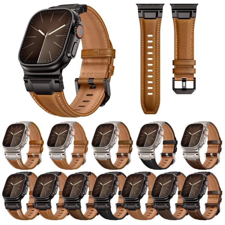 アーマースタイル レザーウォッチバンド、Apple Watch 46mm / 49mm / 45mm / 44mm用