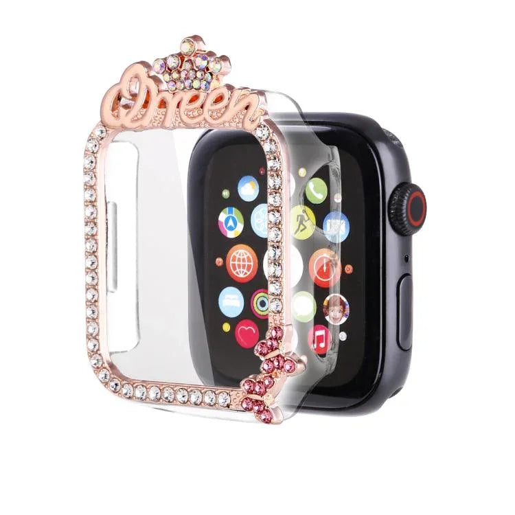 クラウンスタイル シングルダイヤモンド ホロウPCウォッチシェル、Apple Watch Series 6 / 5 / 4 & SE 44mm用、Apple Watch Series 6 / 5 / 4 & SE 40mm用、Apple Watch Series 10 / 11 46mm用、Apple Watch Series 10 / 11 42mm用、Apple Watch Series 9 / 8 / 7 45mm用