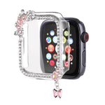 タッセルフラワー シングルダイヤモンド ホロウPCウォッチシェル、Apple Watch Series 6 / 5 / 4 & SE 44mm用、Apple Watch Series 6 / 5 / 4 & SE 40mm用、Apple Watch Series 10 / 11 46mm用、Apple Watch Series 10 / 11 42mm用、Apple Watch Series 9 / 8 / 7 44mm用