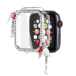 タッセルバタフライ シングルダイヤモンド ホロウPCウォッチシェル、Apple Watch Series 6 / 5 / 4 & SE 44mm用、Apple Watch Series 6 / 5 / 4 & SE 40mm用、Apple Watch Series 9 / 8 / 7 45mm用、Apple Watch Series 9 / 8 / 7 41mm用