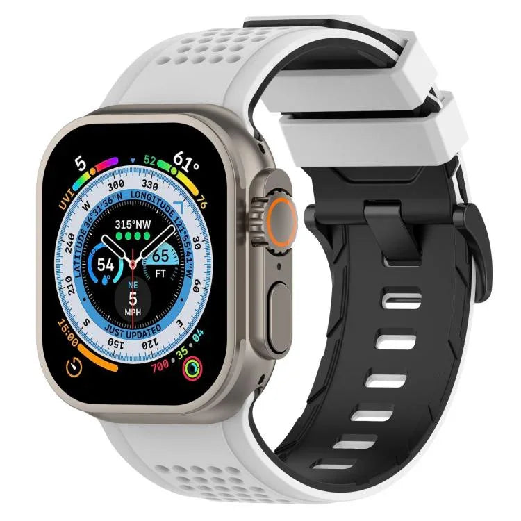 チェックデザイン 通気性シリコンウォッチバンド、Apple Watch 46mm / 49mm / 45mm / 44mm用