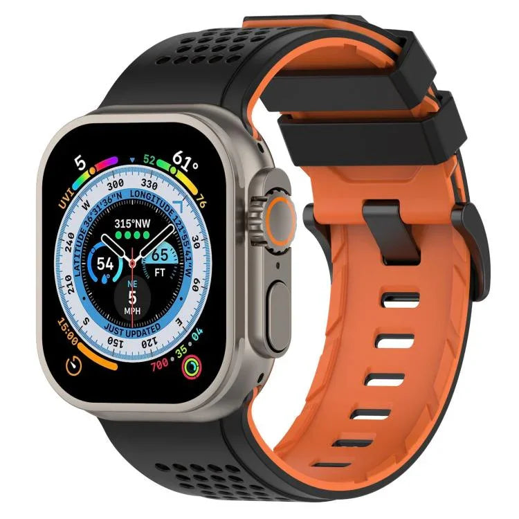 チェックデザイン 通気性シリコンウォッチバンド、Apple Watch 46mm / 49mm / 45mm / 44mm用