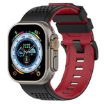 チェックデザイン 通気性シリコンウォッチバンド、Apple Watch 46mm / 49mm / 45mm / 44mm用