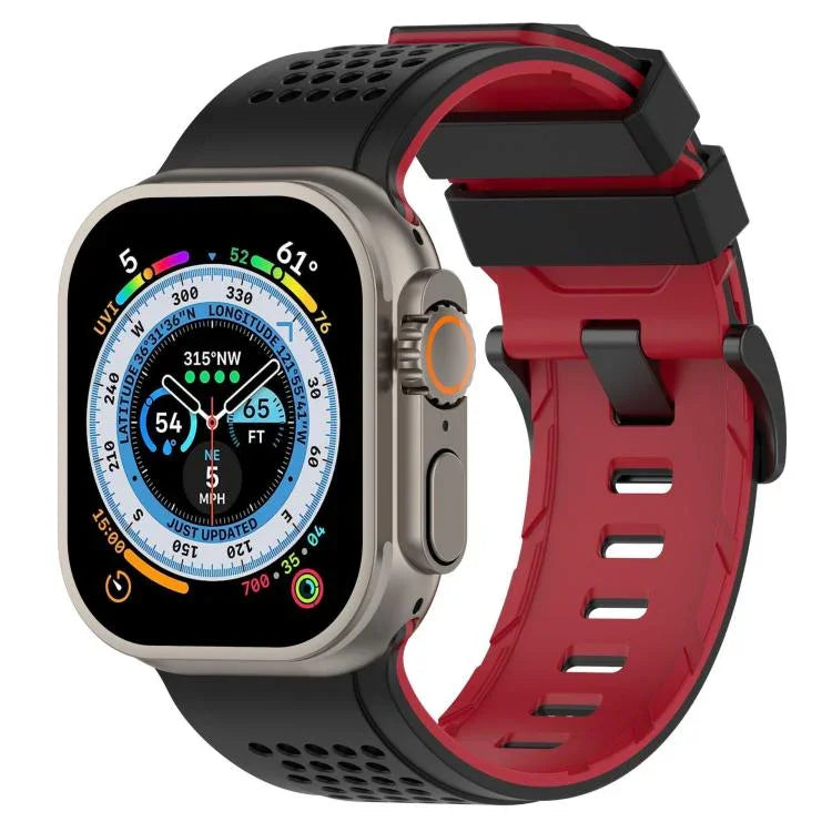 チェックデザイン 通気性シリコンウォッチバンド、Apple Watch 46mm / 49mm / 45mm / 44mm用