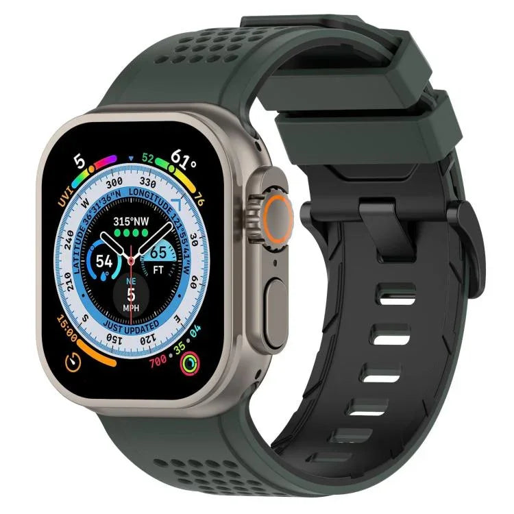 チェックデザイン 通気性シリコンウォッチバンド、Apple Watch 46mm / 49mm / 45mm / 44mm用
