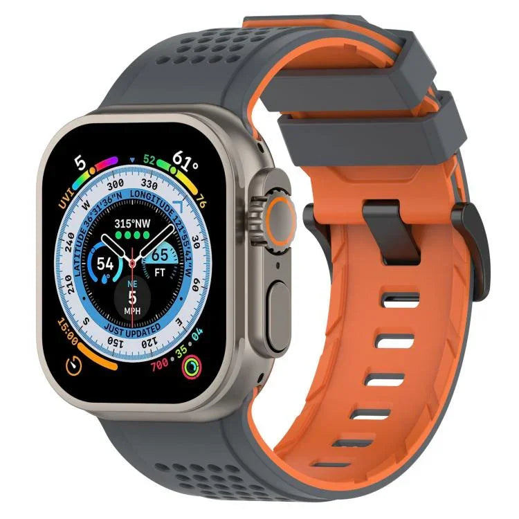 チェックデザイン 通気性シリコンウォッチバンド、Apple Watch 46mm / 49mm / 45mm / 44mm用