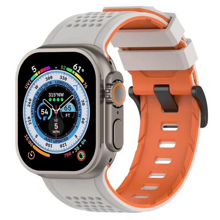 チェックデザイン 通気性シリコンウォッチバンド、Apple Watch 46mm / 49mm / 45mm / 44mm用