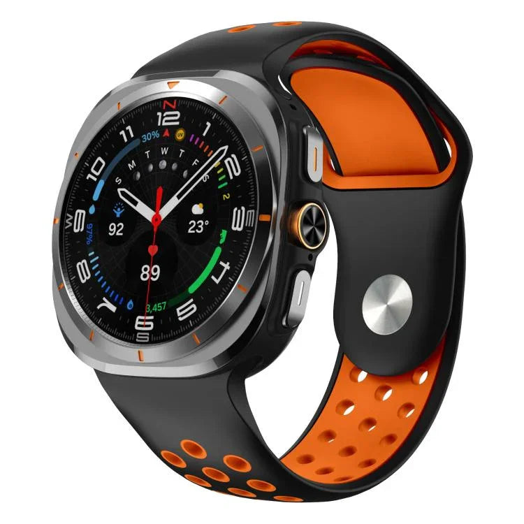 二色丸穴リバースバックルシリコンウォッチバンド、Samsung Galaxy Watch Ultra 47mm / Ultra 2025用