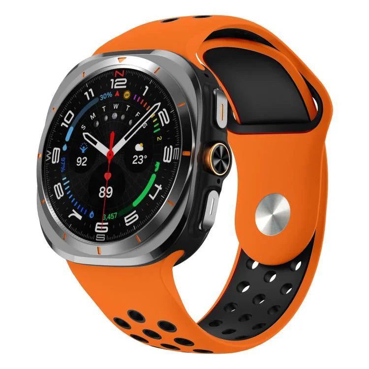 二色丸穴リバースバックルシリコンウォッチバンド、Samsung Galaxy Watch Ultra 47mm / Ultra 2025用