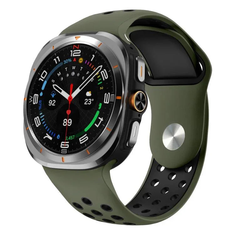 二色丸穴リバースバックルシリコンウォッチバンド、Samsung Galaxy Watch Ultra 47mm / Ultra 2025用