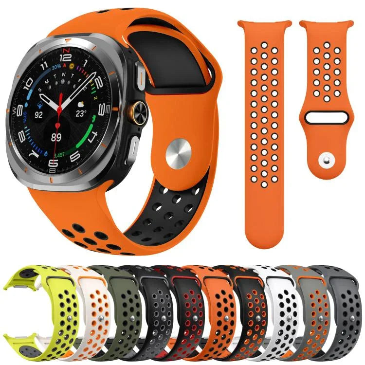 二色丸穴リバースバックルシリコンウォッチバンド、Samsung Galaxy Watch Ultra 47mm / Ultra 2025用