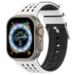 縦穴 ツートンカラー 通気性シリコンウォッチバンド、Apple Watch 46mm / 49mm / 45mm / 44mm用