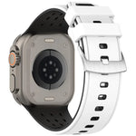 縦穴 ツートンカラー 通気性シリコンウォッチバンド、Apple Watch 46mm / 49mm / 45mm / 44mm用