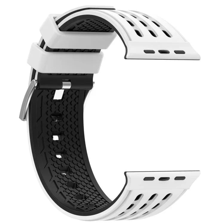 縦穴 ツートンカラー 通気性シリコンウォッチバンド、Apple Watch 46mm / 49mm / 45mm / 44mm用