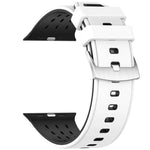縦穴 ツートンカラー 通気性シリコンウォッチバンド、Apple Watch 46mm / 49mm / 45mm / 44mm用