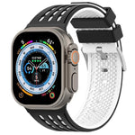 縦穴 ツートンカラー 通気性シリコンウォッチバンド、Apple Watch 46mm / 49mm / 45mm / 44mm用