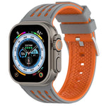 縦穴 ツートンカラー 通気性シリコンウォッチバンド、Apple Watch 46mm / 49mm / 45mm / 44mm用