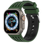 縦穴 ツートンカラー 通気性シリコンウォッチバンド、Apple Watch 46mm / 49mm / 45mm / 44mm用