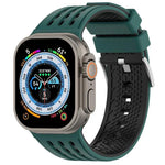 縦穴 ツートンカラー 通気性シリコンウォッチバンド、Apple Watch 46mm / 49mm / 45mm / 44mm用