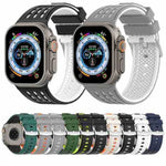縦穴 ツートンカラー 通気性シリコンウォッチバンド、Apple Watch 46mm / 49mm / 45mm / 44mm用