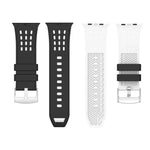 縦穴 ツートンカラー 通気性シリコンウォッチバンド、Apple Watch 46mm / 49mm / 45mm / 44mm用