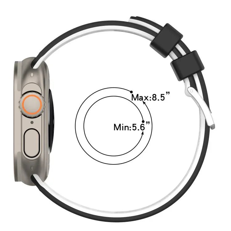 縦穴 ツートンカラー 通気性シリコンウォッチバンド、Apple Watch 46mm / 49mm / 45mm / 44mm用