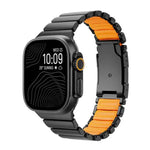 タートルバックル ツートンカラー チタンメタルシリコンウォッチバンド、Apple Watch 46mm / 49mm / 45mm / 44mm用