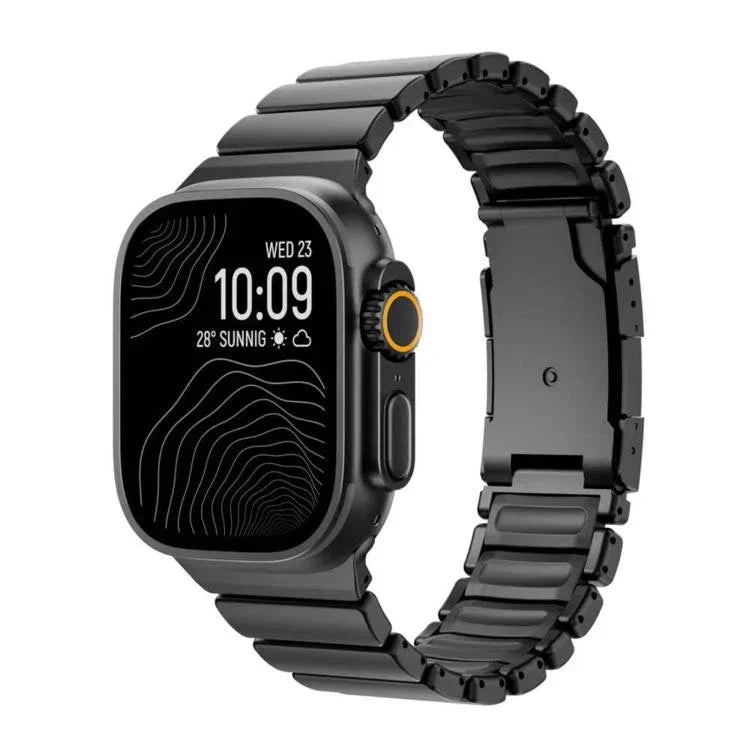 タートルバックル ツートンカラー チタンメタルシリコンウォッチバンド、Apple Watch 46mm / 49mm / 45mm / 44mm用