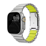 タートルバックル ツートンカラー チタンメタルシリコンウォッチバンド、Apple Watch 46mm / 49mm / 45mm / 44mm用
