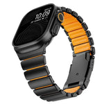 タートルバックル ツートンカラー チタンメタルシリコンウォッチバンド、Apple Watch 46mm / 49mm / 45mm / 44mm用