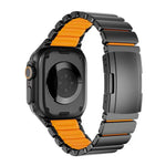タートルバックル ツートンカラー チタンメタルシリコンウォッチバンド、Apple Watch 46mm / 49mm / 45mm / 44mm用